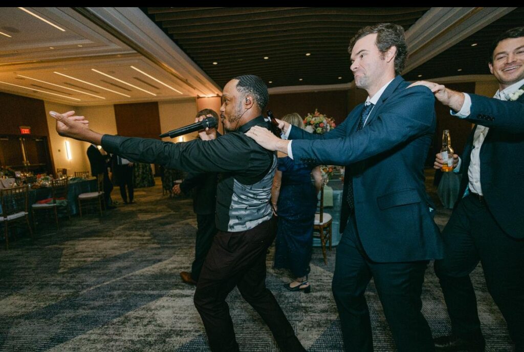 Guests dancing at elegant Hyannis wedding