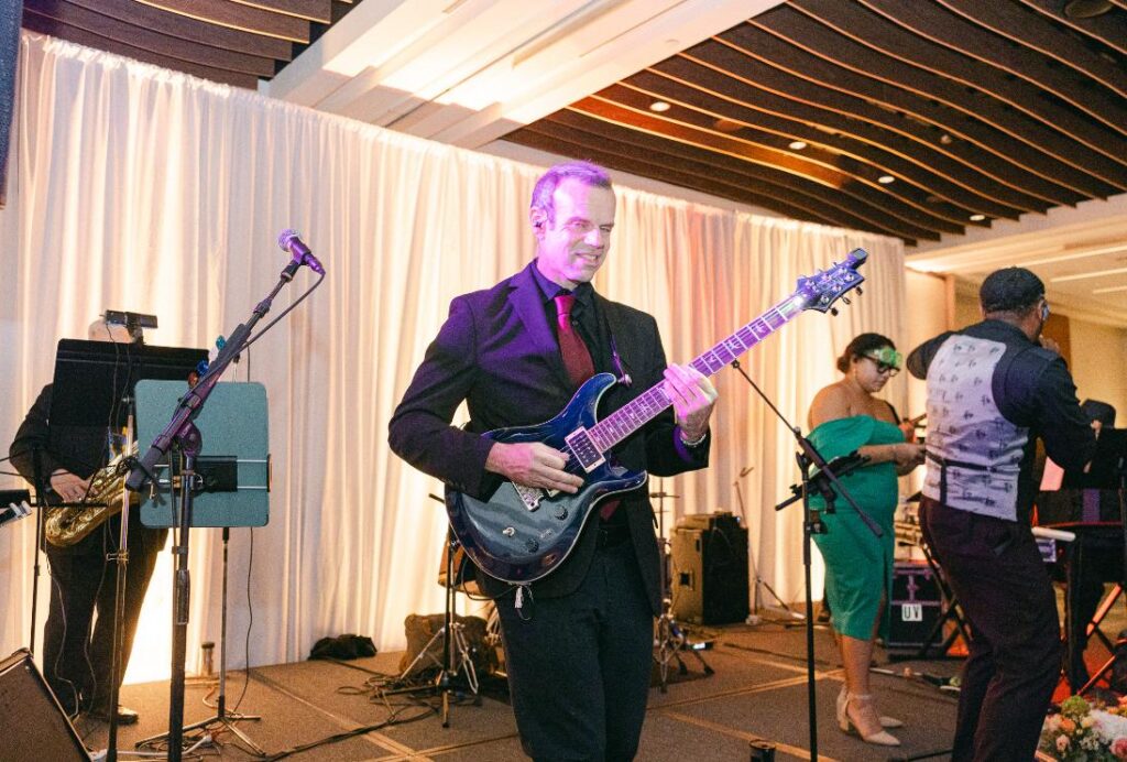 Guitarist playing at Cape Cod reception